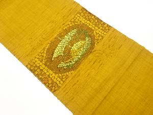 手織り紬抽象模様織出し名古屋帯